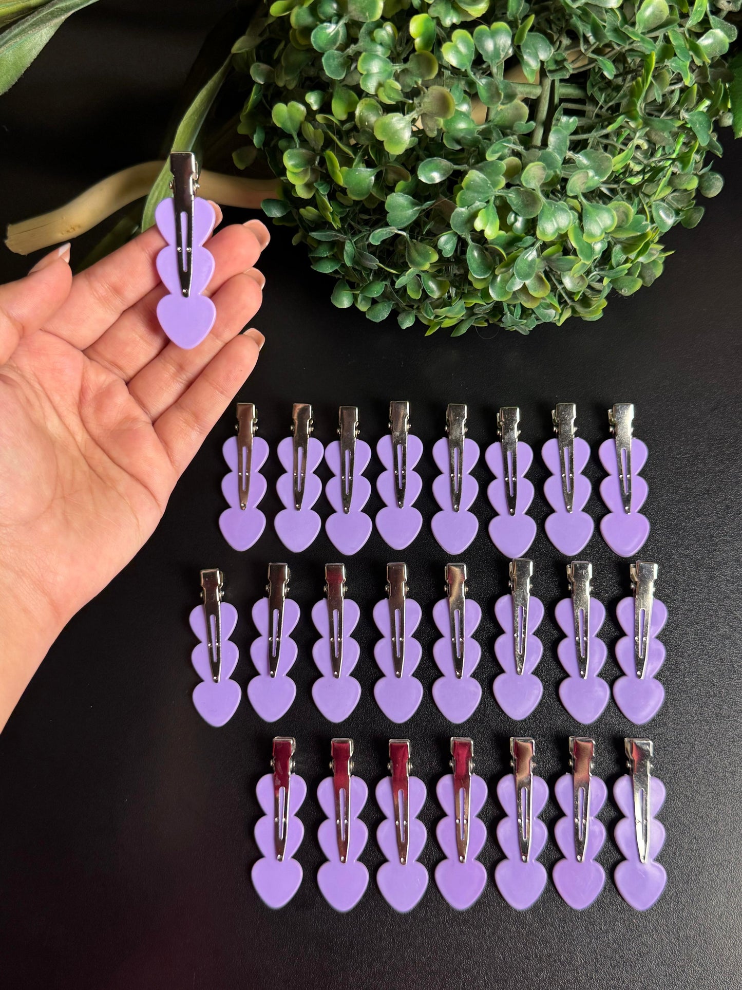 Crease Free Hair Clips - Purple (Pack of 4)